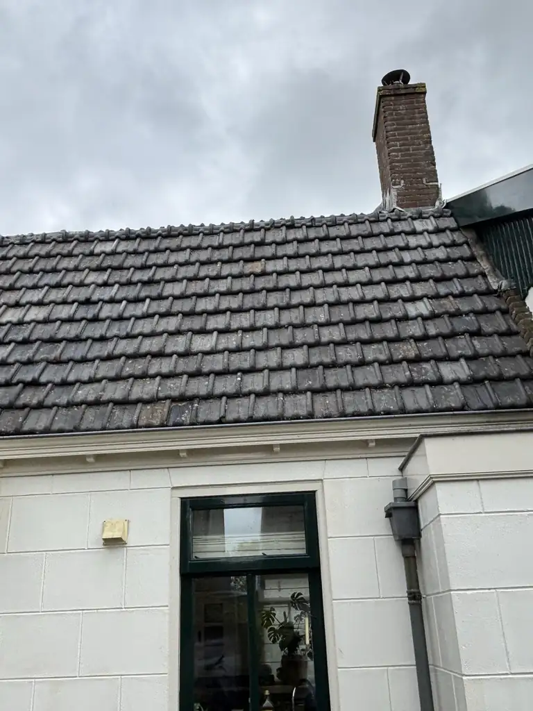 Hetzelfde dak schoon en egaal van kleur — na de reiniging
